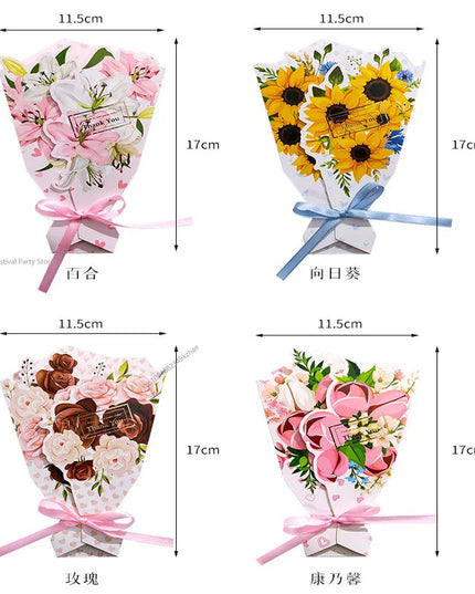 Creative Carnation Thanks Flowers Postcard Exquisite Beautiful Greeting Card Floral Birthday Cards Teacher Day Birthday Gifts