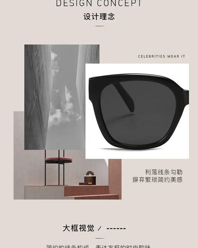 Man Summer 2025 new sunglasses high-end square slimming Facebook same style sunglasses anti UV simple women's version