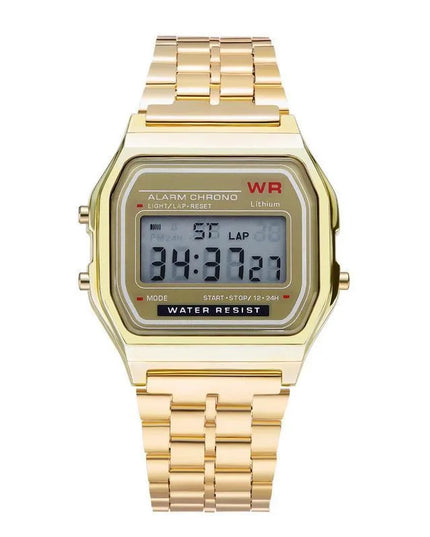 F91W Non-Waterproof Steel Band Watch For Women, Men, Business Clock, Multi-Functional LED Digital Sports Watch, Electronic Clock