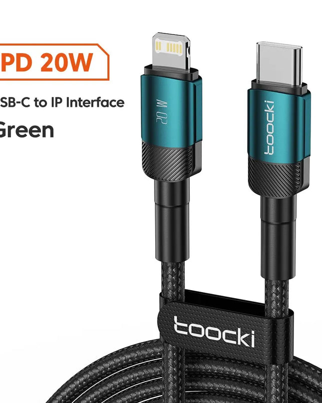 Toocki USB Type C Cable Fast Charging USB C Charger Cord For iPhone 15 14 13 12 11 Huawei P40 P30 Realme Oppo Oneplus Samsung