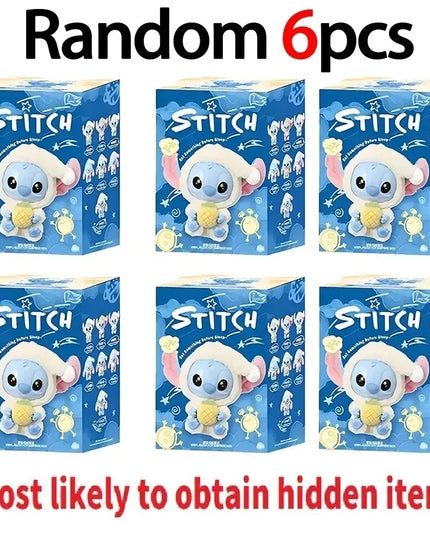 NEW Stitch Eat Something Before Sleep Series Blind Box Plush Dolls Pendant Cute Doll Ornament Mystery Box Surprise Toys Gifts