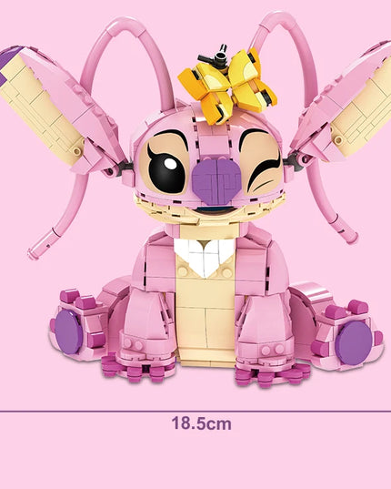 New Stitch Angel CP Building Blocks 2025 - Large Piece Cartoon Toys with Moving Ears Kids Assembly Gift for Boys Girls Birthday