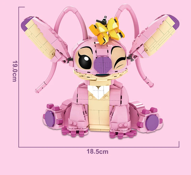 New Stitch Angel CP Building Blocks 2025 - Large Piece Cartoon Toys with Moving Ears Kids Assembly Gift for Boys Girls Birthday