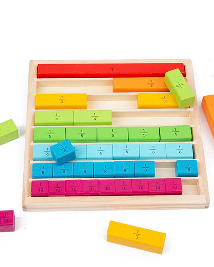 Wooden Montessori Teaching Aids Math Toys Color Fraction Sticks Kindergarten Early Education Learning Educational Toys For Kids