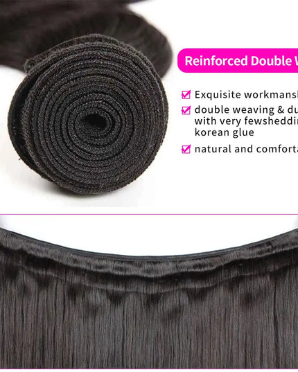 Straight Brazilian Human Hair Bundles 100% Remy Hair Extensions 1/3/4 PCS Natural Black Brazilian Hair Weave Bundles 14-30 Inch