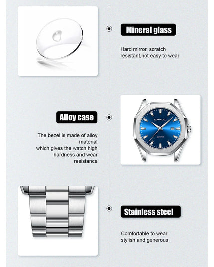 Watches for Men Classic with Date Business Dress Luxury Waterproof Luminous Mens Wrist Watch Analog Stainless Steel Men Watch