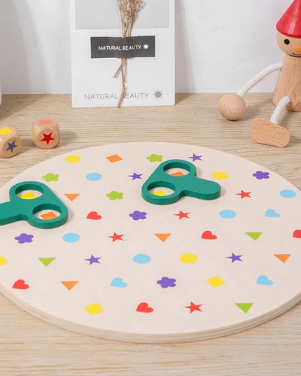 Montessori Matching Game Board Colors And Shapes Learning Puzzle Toy Concentration With Dice Interactive Educational Board Game