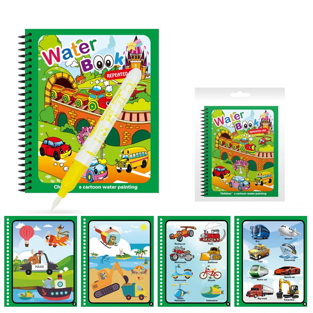 Montessori Toys Reusable Coloring Book Magic Water Drawing Book for Kids Toddler Toy Painting Book Educational Toys for Children