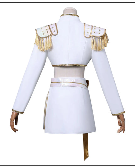 Anime Mira White PU Uniform Cosplay Costume Wig Woman Christmas Halloween Party Clothing