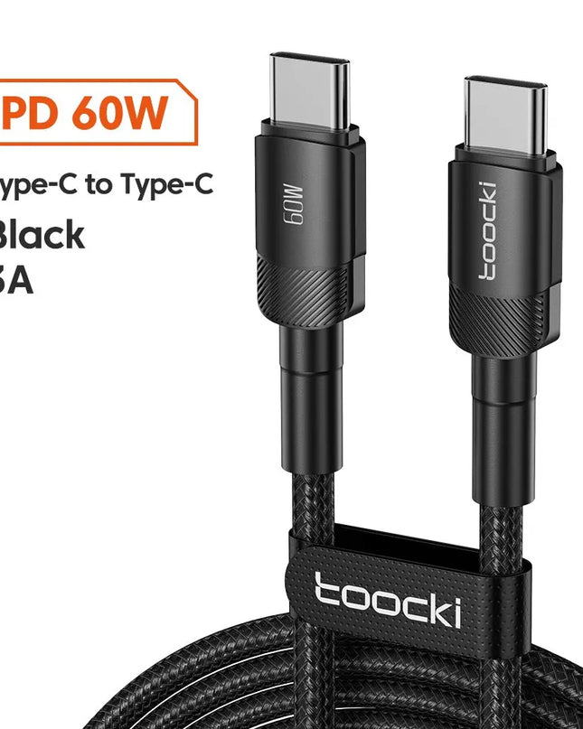 Toocki USB Type C Cable Fast Charging USB C Charger Cord For iPhone 15 14 13 12 11 Huawei P40 P30 Realme Oppo Oneplus Samsung