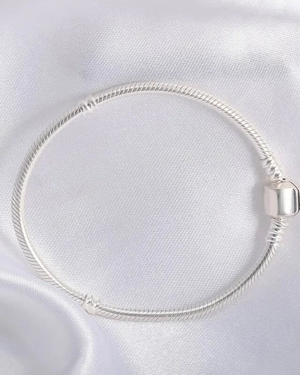 Handmade Original Fine Jewelry 925 Silver Charm Bracelet Soft Smooth Snake Bone Bracelets for Women