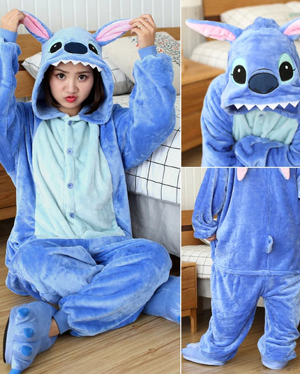Kigurumi Stitch Cartoon Pajamas Onesies For Adults Women Men Animal Pyjamas Jumpsuits Christmas Halloween Cosplay Party Costumes