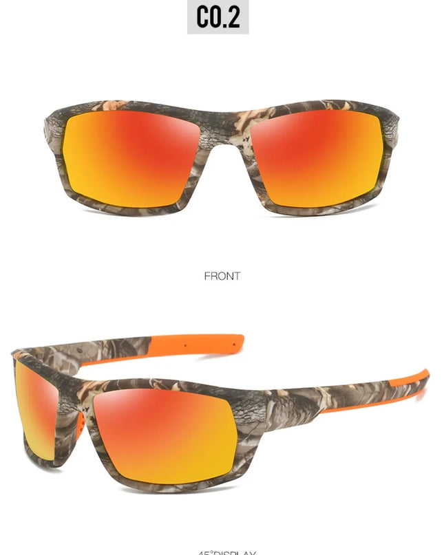 New Sunglasses for Men Sport Polarized Square Frame Camouflage Sun Glasses Driving Fishing Cycling Skiing Sun Eyewear UV400