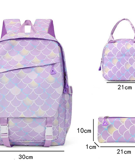 3pcs Hello Kitty Colorful Backpack with Lunch Bag Rucksack Casual School Bags for Boys Girls Women Student Teenagers Sets