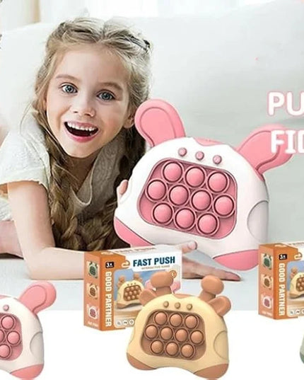 Pop it Quick Push Game Machine Fidget Kids Games Toys Sensory Toys Handheld Game Bubble Stress Pop Light Up Game for Kids Adults