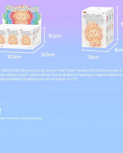 POP MART Cute Decoration The Monsters Plush Doll  Blind mystery Box Big into Energy Series V3.0 Toy For Collection Home Labubu