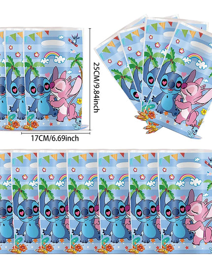 30pcs Blue Pink Stitch Party Gift Bags with Handles Lilo & Stitch Themed Party Favors Bags Baby Shower Kids Birthday Party Decor
