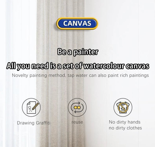 80x80CM Magic Water Drawing Mat Coloring Doodle Mat Montessori Painting Board Painting Pad Magic Pens Kids Educational Toy Gifts