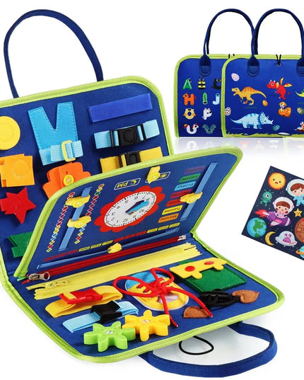 Montessori Busy Board Educational Activity Developing Sensory Board Fine Basic Dress Motor Skills Travel Toy Gift for Boys Girls