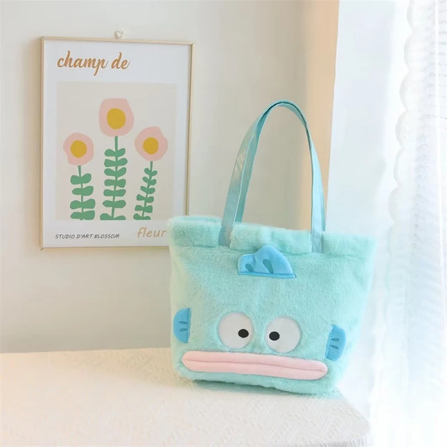 My Melody Kuromi Shoulder Bag Kawaii Japanese Style Plush Bag Pochacco Cinnamoroll HandBag Tote Package For Girl Student Gifts