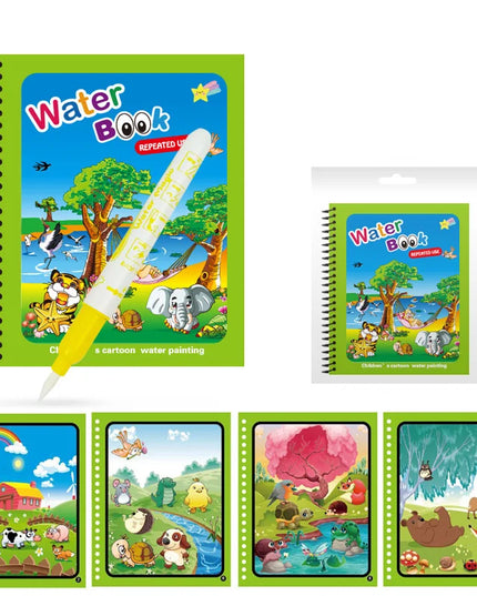 Montessori Toys Reusable Coloring Book Magic Water Drawing Book for Kids Toddler Toy Painting Book Educational Toys for Children