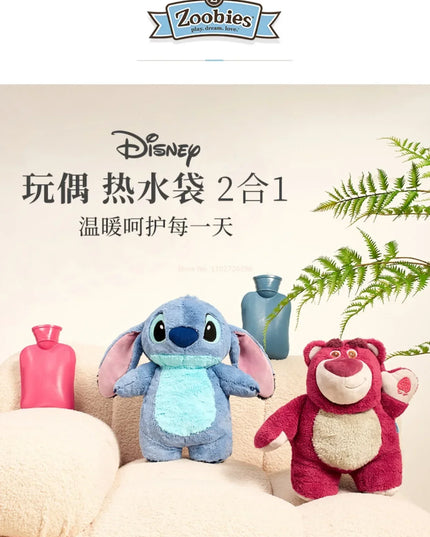 Stitch Angel Lotso peluche a mano bottiglia calda bottiglie di acqua calda inverno portatile borsa a mano calda