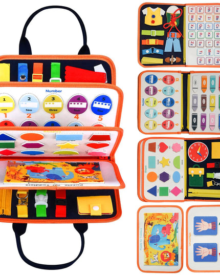 Montessori Busy Board for Ages 3-6 - Sensory Educational Toy for Early Learning & Fine Motor Skills Development