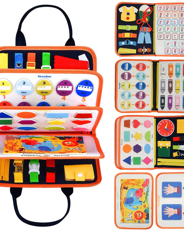 Montessori Busy Board for Ages 3-6 - Sensory Educational Toy for Early Learning & Fine Motor Skills Development