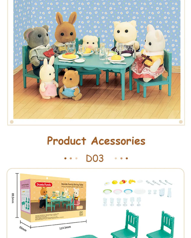 Toys Doll 1:12 Forest Family Montessori Kitchen Compatible Miniature Dollhouse Kitchen Accessories Furniture Pretend Play Gifts