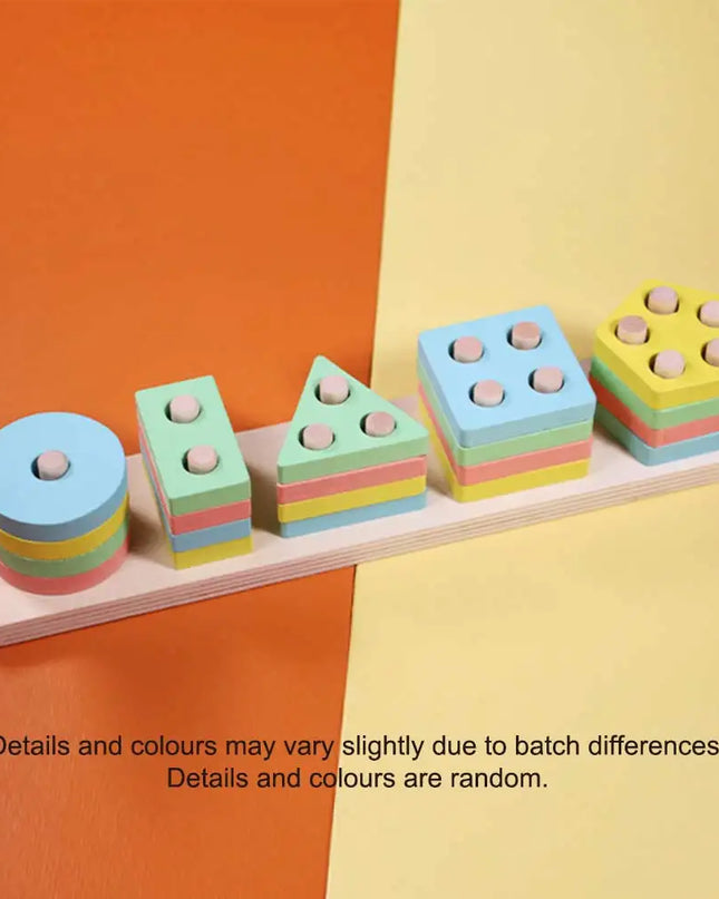 Montessori Wood Toys for Kids Wooden Sorting Stacking Toys for Baby Toddlers Educational Shape Color Sorter Preschool Kids Gifts
