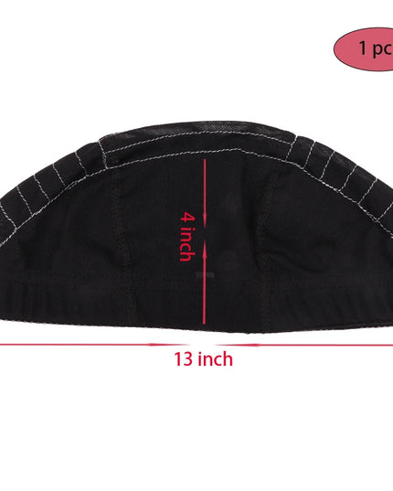 1Pcs Glueless Mesh Cap With White Line For Wig Making Black Frontal Map Cap With Guideline For Beginner Hairnet 4*4 Lace Closure