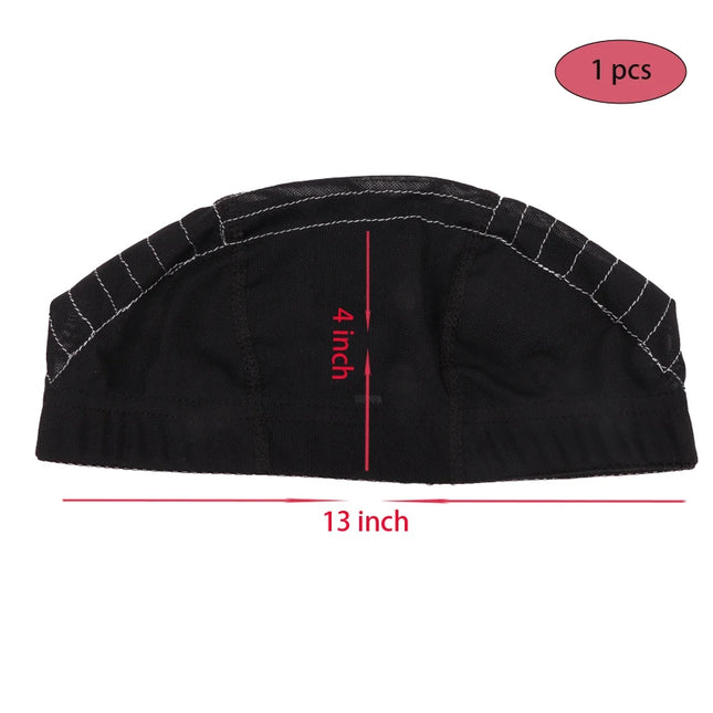 1Pcs Glueless Mesh Cap With White Line For Wig Making Black Frontal Map Cap With Guideline For Beginner Hairnet 4*4 Lace Closure