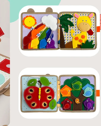 Montessori Busy Book for Toddlers,Educational Sensory Toy,Felt Quiet Book for Baby, Preschool Learning Activities for Kids Gift