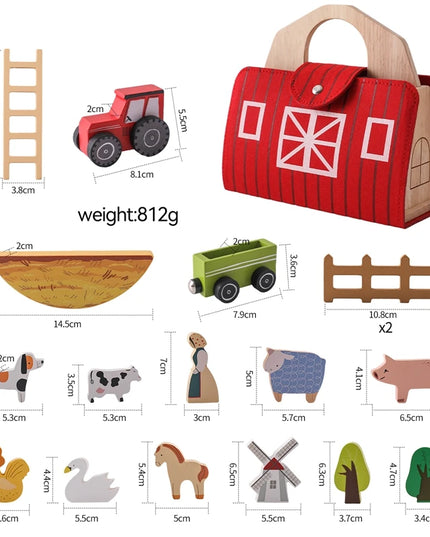 Montessori Game 1Set Of Farm Simulated Wooden Children's Toys Educational Toy Baby Room Decoration Desktop Furnishings Baby Gift