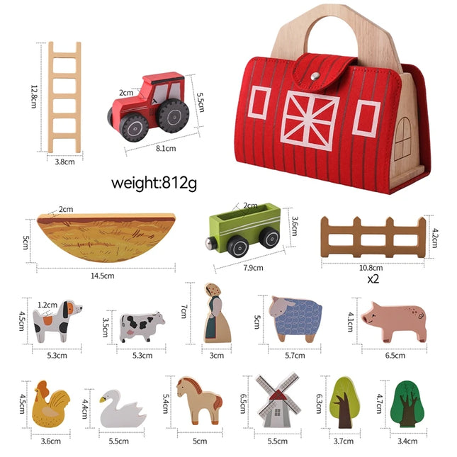 Montessori Game 1Set Of Farm Simulated Wooden Children's Toys Educational Toy Baby Room Decoration Desktop Furnishings Baby Gift