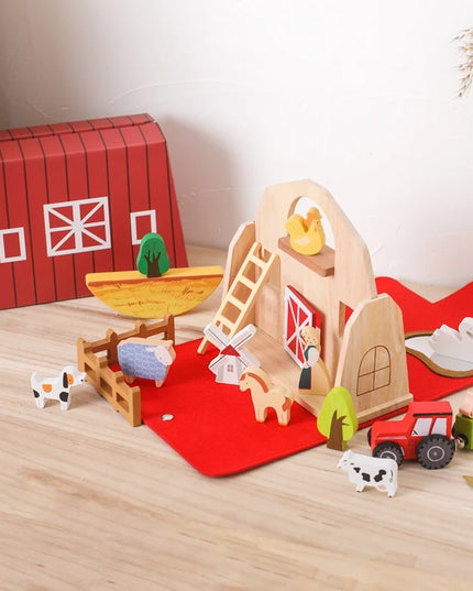Montessori Game 1Set Of Farm Simulated Wooden Children's Toys Educational Toy Baby Room Decoration Desktop Furnishings Baby Gift
