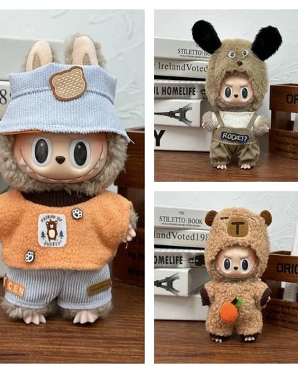 Suitable for 17cm Labubu Clothes Cute Overalls Skirt Suit V1 V2 V3 DIY Clothing Accessories Creative Children's Toy Gifts