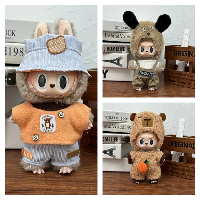 Suitable for 17cm Labubu Clothes Cute Overalls Skirt Suit V1 V2 V3 DIY Clothing Accessories Creative Children's Toy Gifts