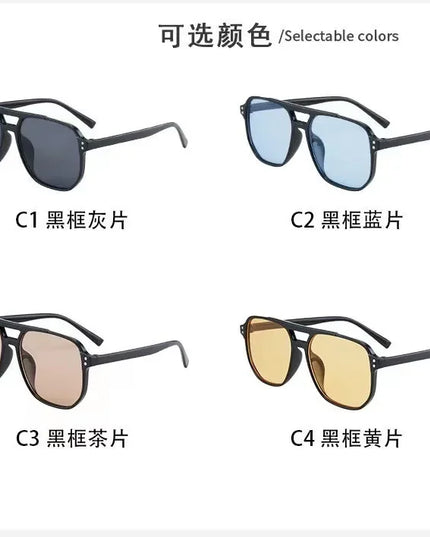 Vintage Men Women Big Sunglasses Men Square Shades Unisex Sun Glasses Black Lense Male Female Sunglasses UV400 Glasses