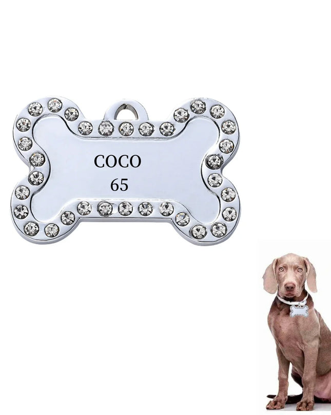 VIP Customizable Engraved Pets ID Tag for Dog Cat Bronze Nameplate Tags Personalized  Address Number Dogs Collar ID Pendant