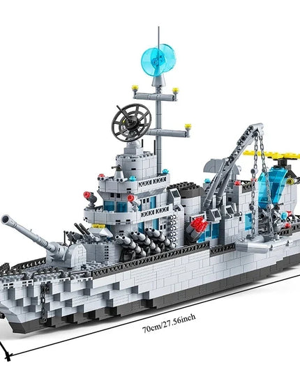 Huge size 1560PCS Navy war ship Army ship model warship 6 in 1 multi-shape combination building blocks to build a boy toy set