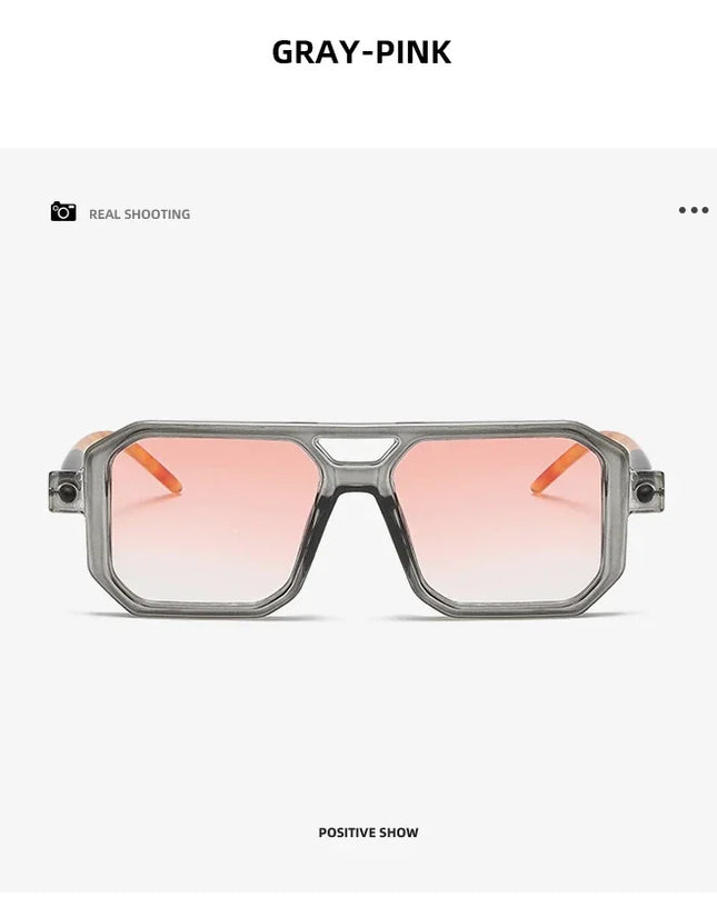 Square Sunglasses For Men Women Blue Light Blocking Shades UV400 Sun Glasses Luxury Thick Frame Eyeglasses Driving Eyewear