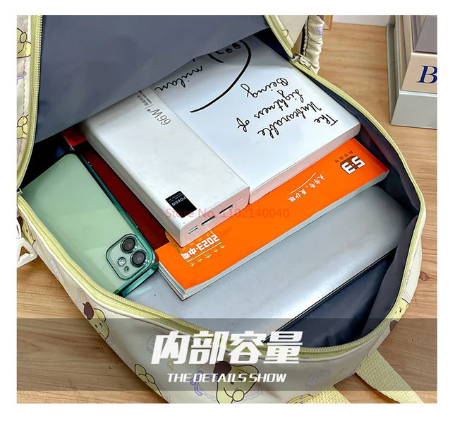 Sanrio Backpack For Kids Cartoon Hello Kitty Kuromi Bookbag Student Teenager Girl Boy Nylon Shoulders Bag Schoolbag Kawaii Bags