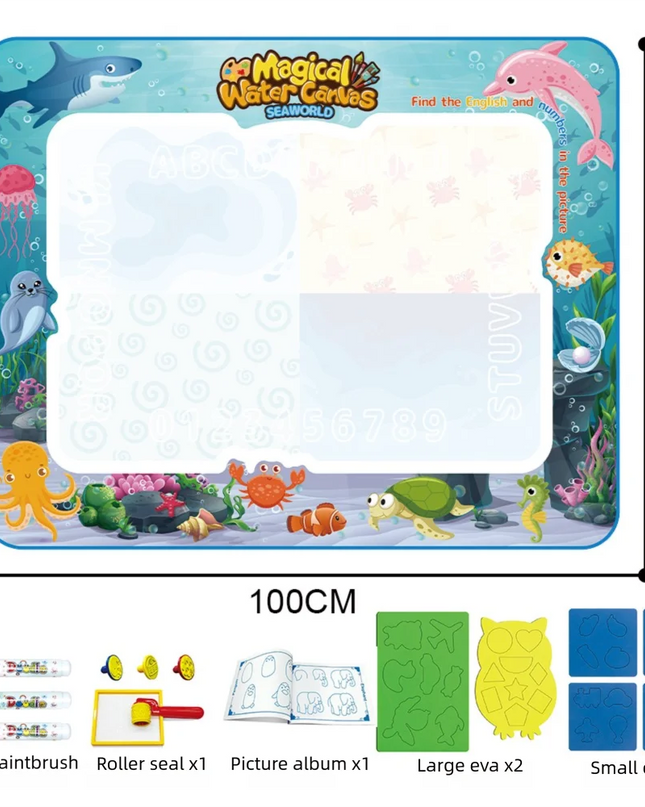 Magic Water Drawing Mat Extra Large Water Doodle Toy Set Painting Board Children Educational Toys Gift for Kids Multiple Size