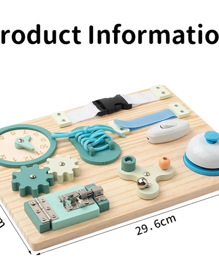 Montessori Busy Board for Toddlers Wooden Activity Sensory Board for Fine Motor Skills Travel Educational Learning  Toys for Kid