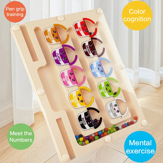 Montessori Magnetic Maze Color Sorting Game Kids Toys Fine Motor Training Pen Control Moving Bead Sensory Play Educational Toys