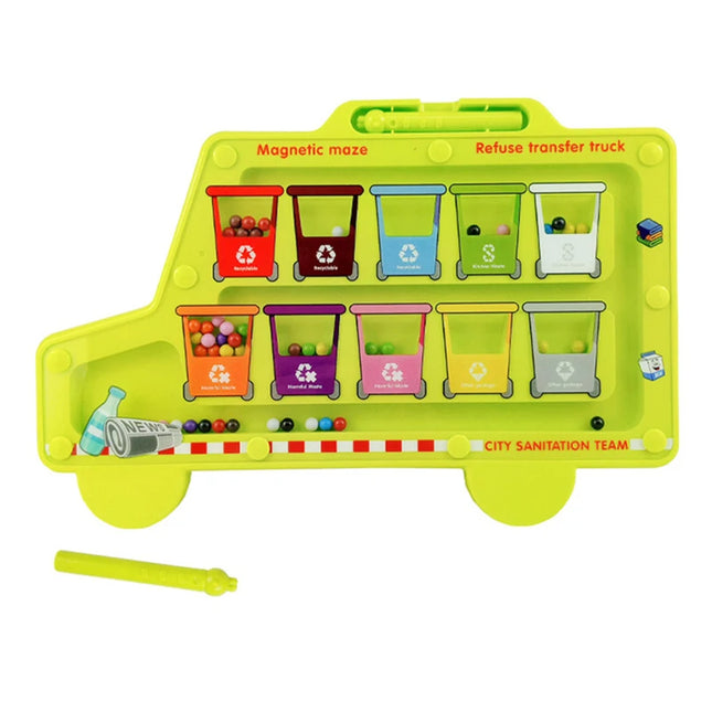 Montessori Magnetic Maze Color Sorting Game Kids Toys Fine Motor Training Pen Control Moving Bead Sensory Play Educational Toys