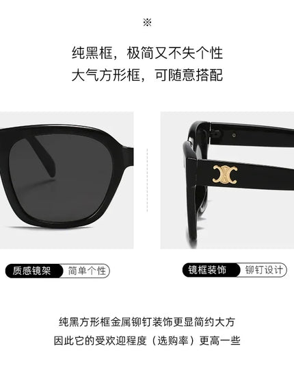 Man Summer 2025 new sunglasses high-end square slimming Facebook same style sunglasses anti UV simple women's version