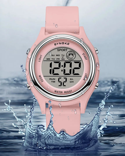 SYNOKE Colorful Children Seven Lights Watches Sport Students Digital Watch For Kids Waterproof Electronic Watch Shock Resist