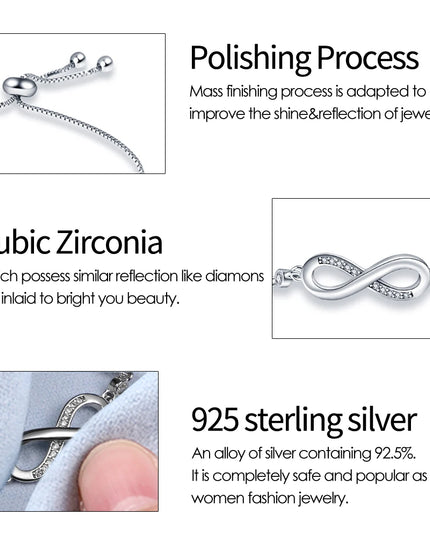 Bracelet Original 925 Silver Lucky Symbol Zircon Bracelet Luxury Jewelry For Woman Romantic Valentine's Day Jewelry Gifts